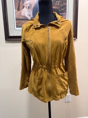 Sweet Wanderer Mustard Utility Jacket with Drawstring Waist